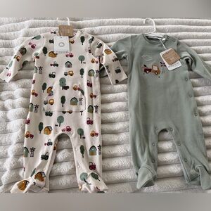 Kids Mayoral One Piece Set - Green and Cream